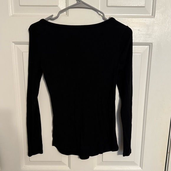 Ambiance Black Buttoned Long Sleeve Top - Picture 2 of 3